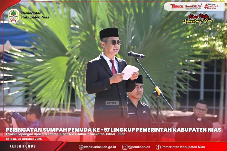 BUPATI NIAS BACAKAN PIDATO MENPORA RI, KOBARKAN SEMANGAT PERSATUAN PEMUDA DI HARI SUMPAH PEMUDA KE-97