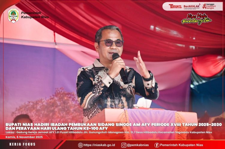 Bupati Nias Dorong AFY Terus Berkarya Dalam Panggilan Pengutusan Tuhan