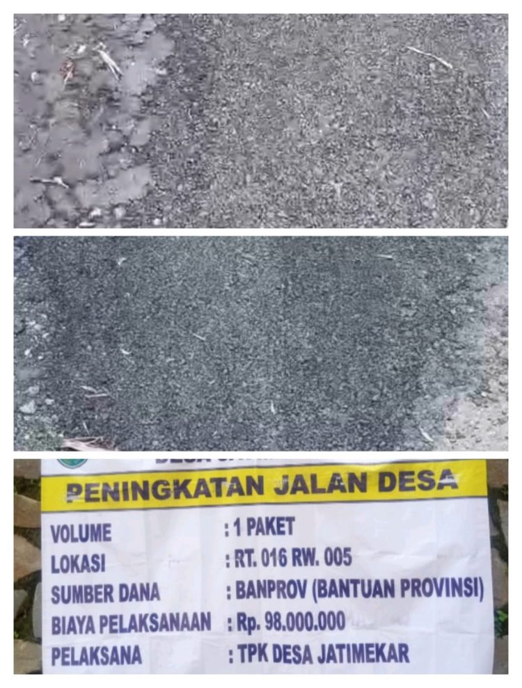 Pengaspalan Jalan Lingkungan di Kampung Tegalbuah Diduga Asal Jadi, Kualitas Pekerjaan Diragukan