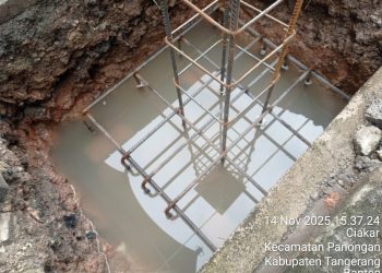 Besi Tapak Pembangunan Auning Lapangan Badminton Graha Sevilla Diduga Tidak Standar, JPK Akan Layangkan Surat ke DTRB