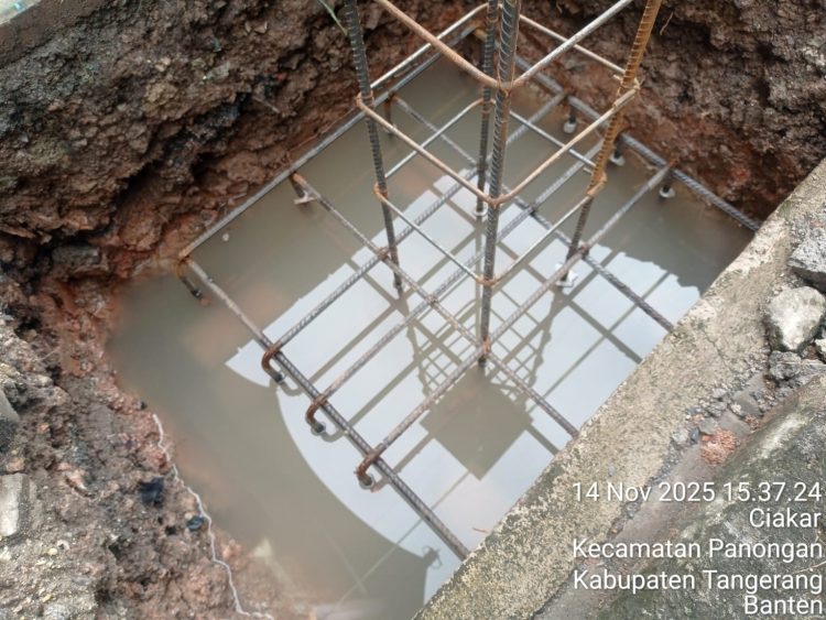 Besi Tapak Pembangunan Auning Lapangan Badminton Graha Sevilla Diduga Tidak Standar, JPK Akan Layangkan Surat ke DTRB