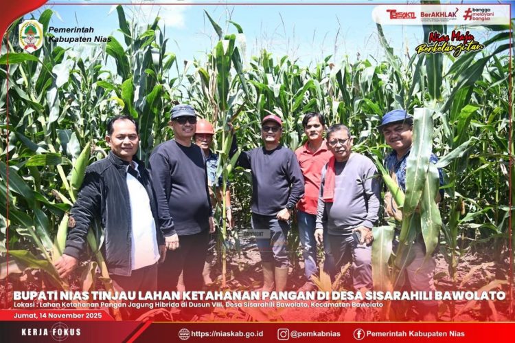 BUPATI NIAS & KETUA DPRD TINJAU LAHAN KETAHANAN PANGAN DI DESA SISARAHILI BAWOLATO