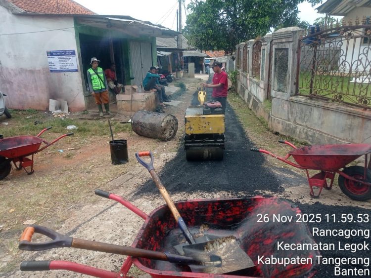 Proyek Hotmix di Rancagong Diduga Digelar Tipis, JPK Minta Kecamatan Legok Segera Gelar Ulang Kekurangannya