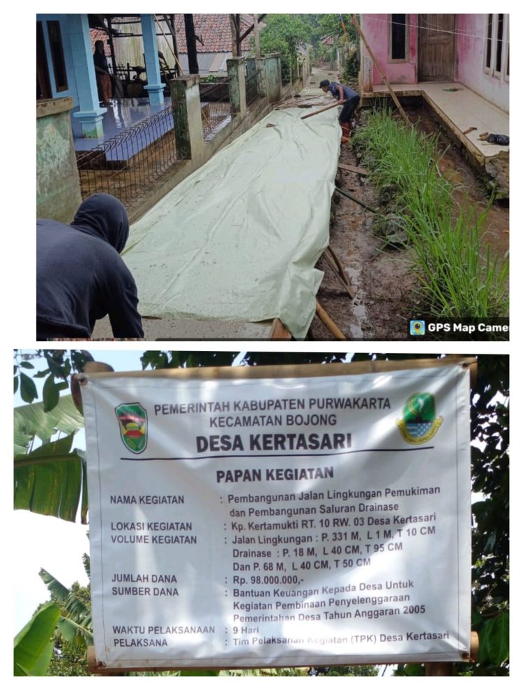 Peningkatan Infrastruktur Desa Kertasari Tahun Anggaran 2005 Rampung Dilaksanakan