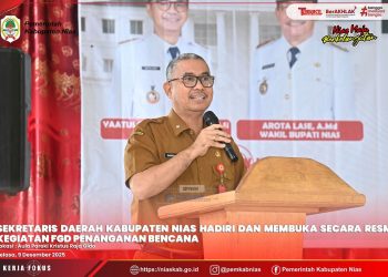SEKDA NIAS MEMBUKA SECARA RESMI KEGIATAN FGD PENANGANAN BENCANA