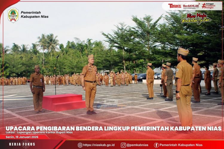 UPACARA PENGIBARAN BENDERA LINGKUP PEMERINTAH KABUPATEN NIAS