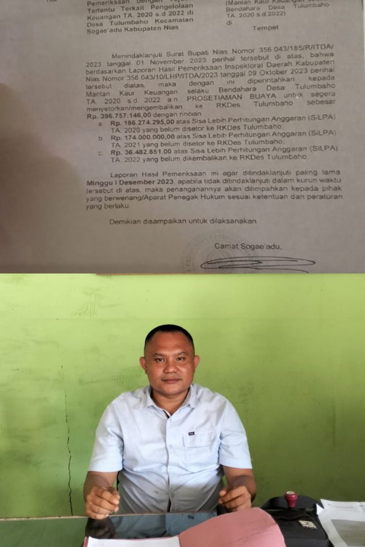 Kades Tulumbaho: Rekening Koran di Palsukan Oleh Kaur Keuangan