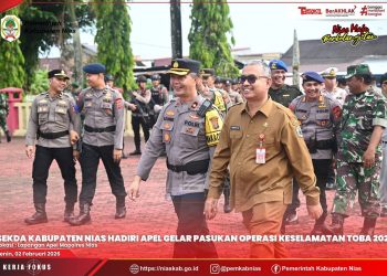 SEKDA KABUPATEN NIAS HADIRI APEL GELAR PASUKAN OPERASI KESELAMATAN TOBA 2026