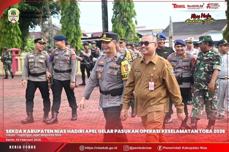 SEKDA KABUPATEN NIAS HADIRI APEL GELAR PASUKAN OPERASI KESELAMATAN TOBA 2026