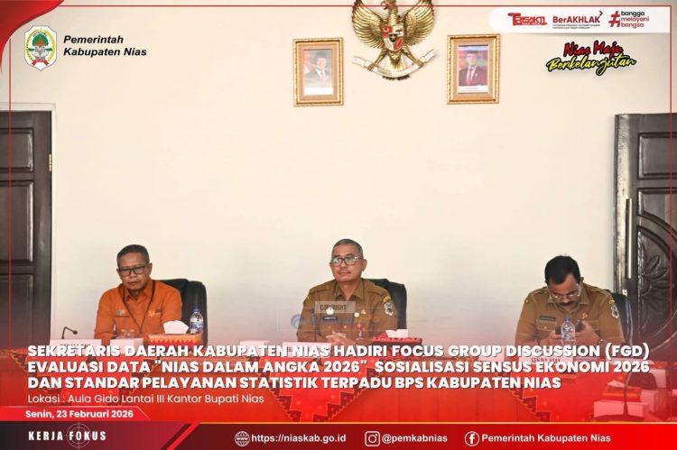 SEKDA NIAS HADIRI FGD EVALUASI “KABUPATEN NIAS DALAM ANGKA 2026” DAN SOSIALISASI SENSUS EKONOMI 2026