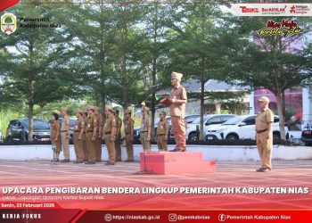 Upacara Pengibaran Bendera Merah Putih Pemkab Nias Berlangsung Khidmat