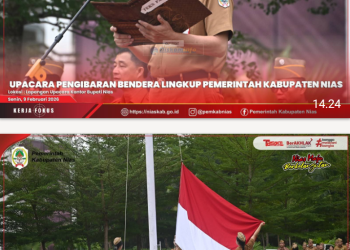 Staf Ahli Bupati Nias Bidang Pemerintahan Pimpin Upacara Pengibaran Bendera