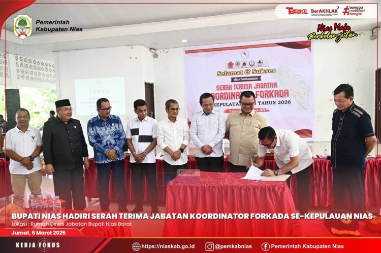 BUPATI NIAS HADIRI SERAH TERIMA JABATAN KOORDINATOR FORKADA SE-KEPULAUAN NIAS TAHUN 2026