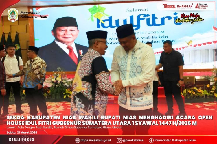SEKDA KABUPATEN NIAS WAKILI BUPATI DALAM OPEN HOUSE IDUL FITRI GUBERNUR SUMUT