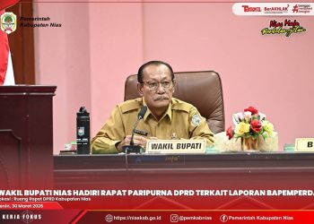 WAKIL BUPATI NIAS HADIRI RAPAT PARIPURNA DPRD TERKAIT LAPORAN BAPEMPERDA
