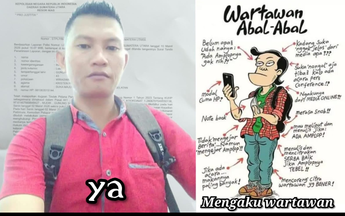 Gunakan KTA Wartawan Media Suarainvestigasi.com Peras Warga Jambi Puluhan Juta Rupiah, YA Laporkan Pelaku di Polres Nias