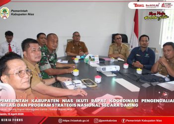 PEMKAB NIAS IKUTI RAKOR PENGENDALIAN INFLASI DAN PROGRAM STRATEGIS NASIONAL SECARA DARING
