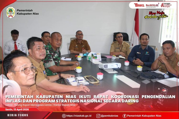PEMKAB NIAS IKUTI RAKOR PENGENDALIAN INFLASI DAN PROGRAM STRATEGIS NASIONAL SECARA DARING