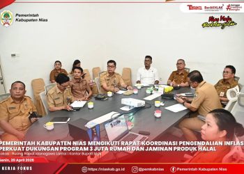 Pemkab Nias Ikuti Rakor Pengendalian Inflasi, Perkuat Dukungan Program 3 Juta Rumah dan Jaminan Produk Halal