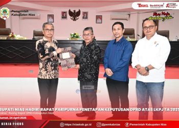 BUPATI NIAS HADIRI RAPAT PARIPURNA PENETAPAN KEPUTUSAN DPRD ATAS LKPJ TA 2025
