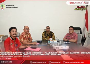 PEMKAB NIAS IKUTI PELUNCURAN PROGRAM BSPS DI PULAU SUMATERA TAHUN 2026