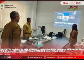 PEMKAB NIAS IKUTI LAUNCHING BUKU PANDUAN DAN BAHAN AJAR PENDIDIKAN ANTI KORUPSI