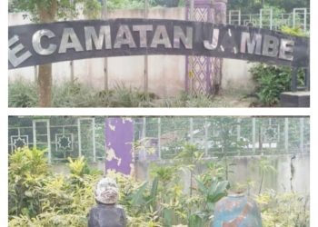 Patung Hias Taman Rusak & Cat Kusam Pihak Kecamatan Jambe Dinilai Kurang Peduli