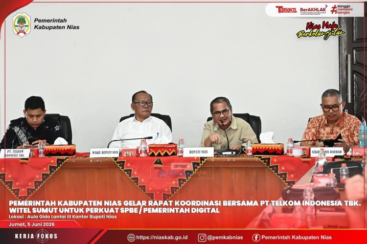 PEMKAB NIAS GELAR RAKOR BERSAMA PT TELKOM INDONESIA TBK. WITEL SUMUT UNTUK PERKUAT SPBE/PEMERINTAH DIGITAL