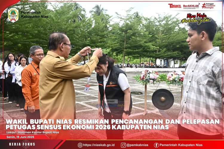 WABUP NIAS RESMIKAN PENCANANGAN DAN PELEPASAN PETUGAS SENSUS EKONOMI 2026