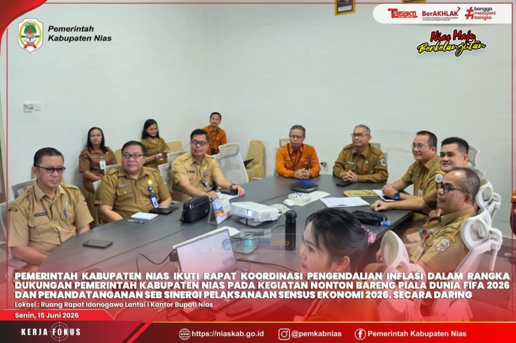 PEMKAB NIAS IKUTI RAKOR PENGENDALIAN INFLASI, DUKUNG NONTON BARENG PIALA DUNIA FIFA 2026 DAN PENANDATANGANAN SEB SENSUS EKONOMI 2026