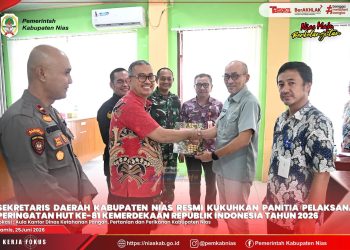 SEKDA NIAS KUKUHKAN PANITIA PELAKSANA PERINGATAN HUT KE-81 KEMERDEKAAN RI TAHUN 2026