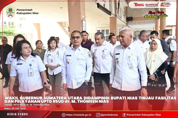 WAGUBSU DIDAMPINGI BUPATI NIAS TINJAU FASILITAS DAN PELAYANAN UPTD RSUD dr. M. THOMSEN NIAS
