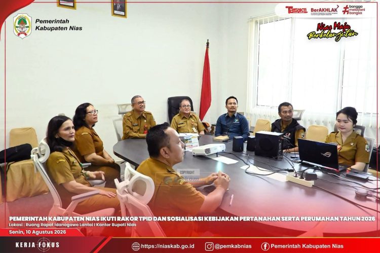 PEMKAB NIAS IKUTI RAKOR PENGENDALIAN INFLASI DAN SOSIALISASI KEBIJAKAN PERTANAHAN SERTA PERUMAHAN TAHUN 2026