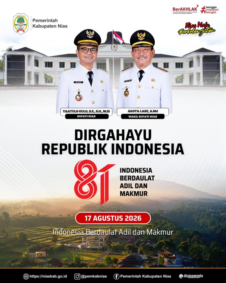 Pemerintah Kabupaten Nias Mengucapkan Selamat HUT KEMRI Ke 81 Tahun 2026