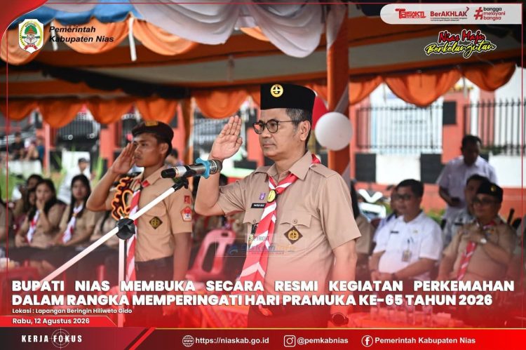 BUPATI NIAS MEMBUKA SECARA RESMI KEGIATAN PERKEMAHAN DALAM RANGKA MEMPERINGATI HARI PRAMUKA KE-65 TAHUN 2026