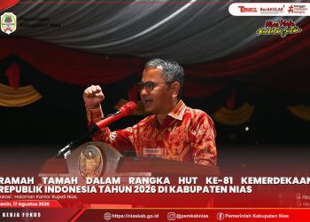 RAMAH TAMAH HUT KE-81 KEMERDEKAAN RI, BUPATI NIAS TEKANKAN SEMANGAT PERSATUAN DAN PEMBANGUNAN BERKELANJUTAN