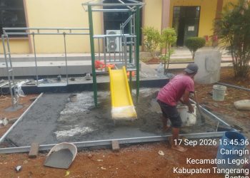 Penataan Halaman GSG Kecamatan Legok Wujudnya Belum Terlihat, Fasilitas Bermain Anak Diduga Fisiknya Tak Sebanding dengan Nilai Anggaran