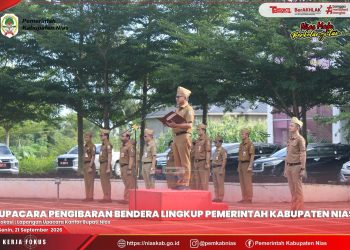 Upacara Pengibaran Bendera di Pemkab Nias Penuh Hikmat