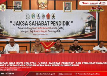 BUPATI NIAS IKUTI KEGIATAN “JAKSA SAHABAT PENDIDIK” DAN PENANDATANGANAN MOU DENGAN KEJAKSAAN NEGERI GUNUNGSITOLI
