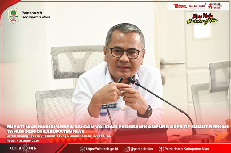 BUPATI NIAS PAPARKAN POTENSI DESA BOZIHONA DALAM VERIFIKASI DAN VALIDASI PROGRAM KAMPUNG KREATIF SUMUT BERKAH TAHUN 2026