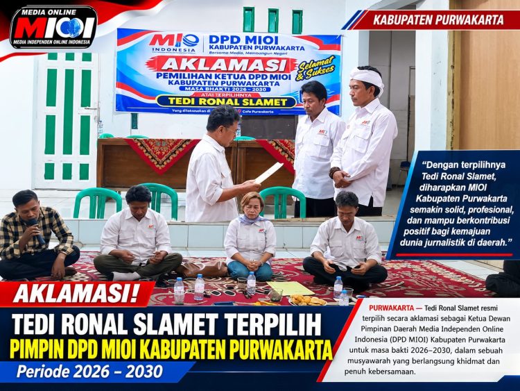 Selamt Kepada Tedi Ronal Slamet Terpilih Secara Aklamasi Pimpin DPD MIOI Purwakarta Periode 2026–2030