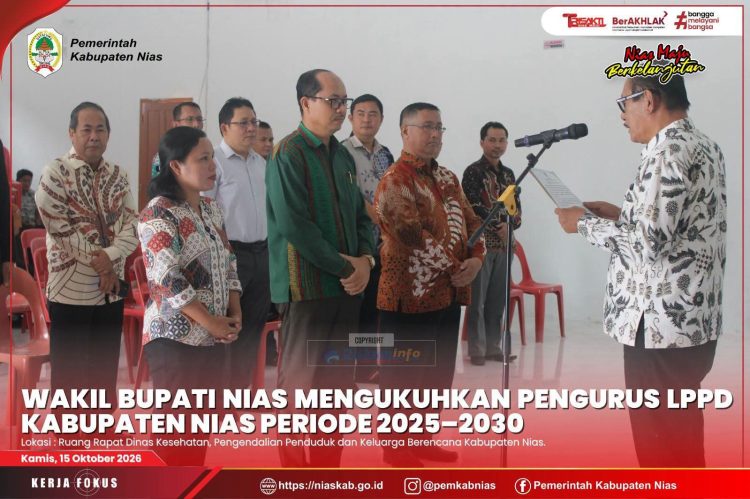 WAKIL BUPATI KUKUHKAN PENGURUS LPPD KABUPATEN NIAS PERIODE 2025–2030