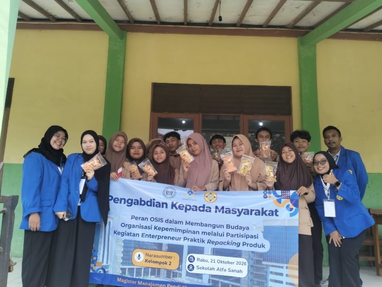 Perkuat Kepemimpinan dan Jiwa Enterpreneur Siswa, Mahasiswa Magister Manajemen Pendidikan Unpam Gelar PKM di Sekolah Alfa Sanah
