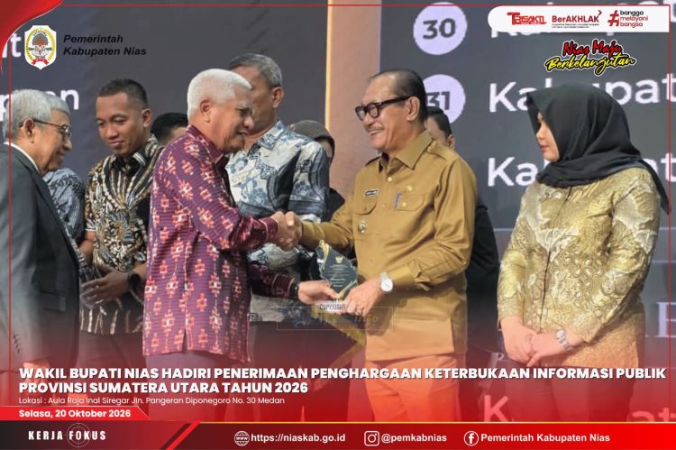 Pemkab Nias Raih Penghargaan Keterbukaan Informasi Publik Tahun 2026 Dengan Kualifikasi Informatif