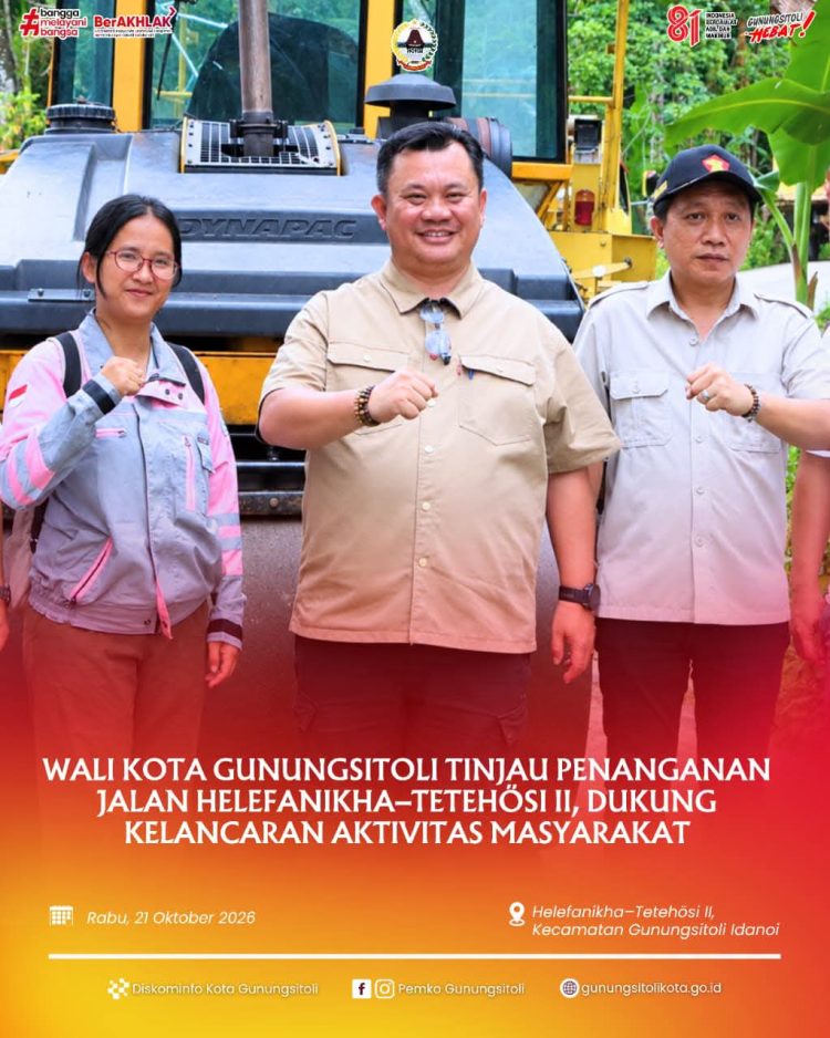Wali Kota Gunungsitoli Tinjau Penanganan Jalan Helefanikha–Tetehösi II, Dukung Kelancaran Aktivitas Masyarakat