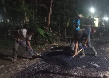 Berniat Pangkas Anggaran APBD, Pemeliharaan Hotmix di Serdang Kulon Digelar Menjelang Subuh, Pengawas dan Pelaksana Tidak Ada